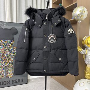DC211# [Mooseknuckles] Mooseknuckles Classic Scissors Down Jacket with Fox Fur Collar