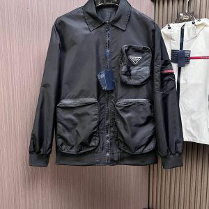 P309 Prada official website same style, complete with three labels, 2025 early autumn new men's jacket, reversible, original single with three labels, high-end version