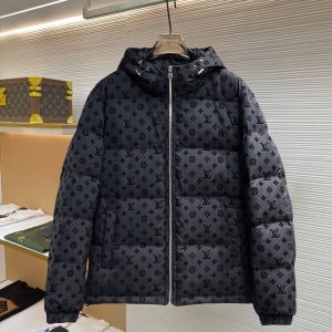 LV down jacket with full-print monogram;